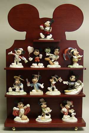 Mickey for All Seasons 12 Figure Set W/ Display Shelf - Boxed