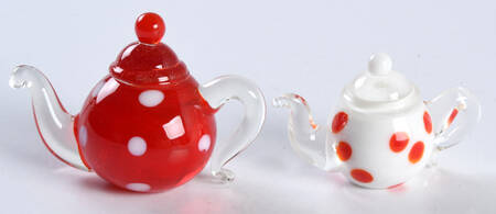 Lenox Art Glass Figurines Hot Spots Teapots Set Of 2 - Boxed