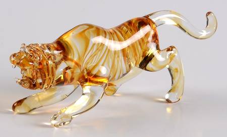 Lenox Art Glass Figurines Prince Of The Plains Tiger - Boxed