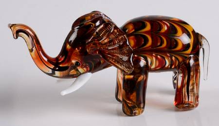 Lenox Art Glass Figurines Amber-The Little Elephant - Boxed