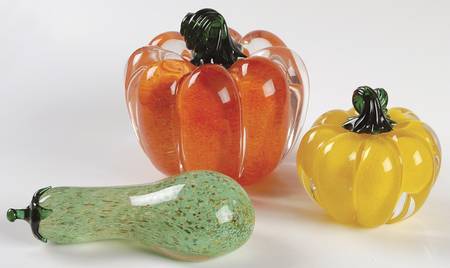 Lenox Art Glass Figurines Autumn's Garden-Set Of 3 - Boxed