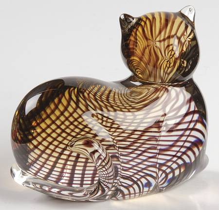 Lenox Art Glass Figurines Tawny Tigress-Cat - Boxed