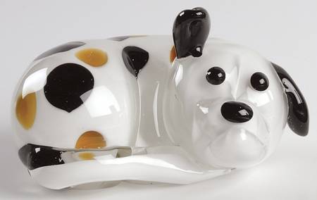 Lenox Art Glass Figurines Speckles & Spots-Dog - Boxed