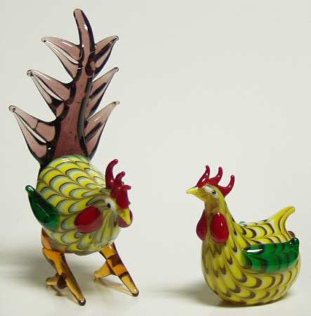 Lenox Art Glass Figurines Barnyard Brilliance - Boxed