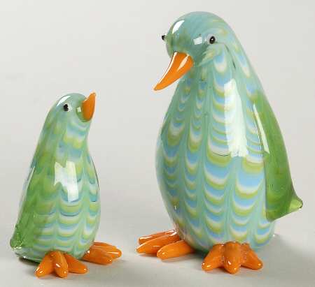 Lenox Art Glass Figurines Penguin Pals - Boxed