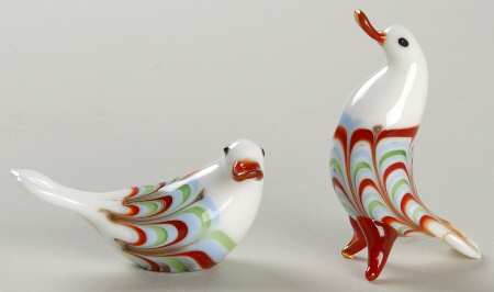 Lenox Art Glass Figurines Coastal Breeze Seagulls - Boxed