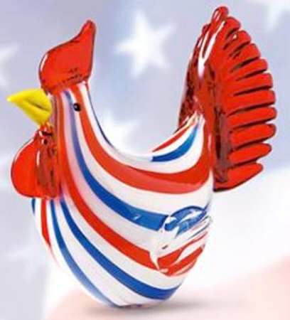 Lenox Art Glass Figurines Pride Of America Rooster - Boxed