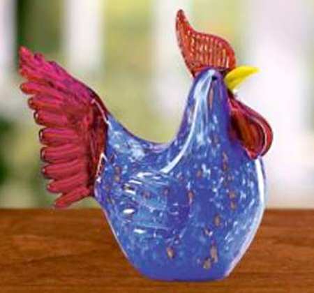 Lenox Art Glass Figurines Twilight Rooster - Boxed