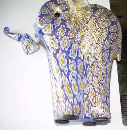 Lenox Art Glass Figurines Elephant-Golden Indigo - Boxed