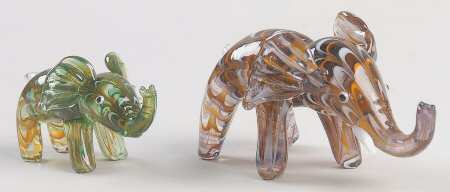 Lenox Art Glass Figurines A Walk In The Wild Set Of 2 - Boxed