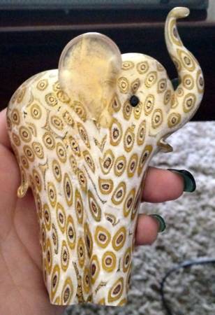 Lenox Art Glass Figurines Elephant-Golden Luck - Boxed