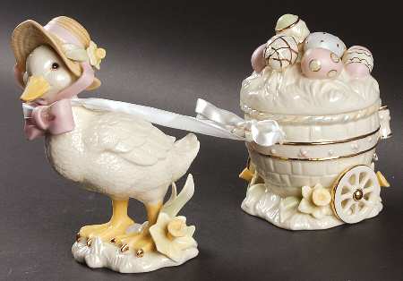Easter Figurines Easter Blossom-Duck Cart - Boxed
