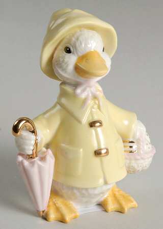 Easter Figurines Just Ducky-Duck In Yellow Raincoat - Boxed