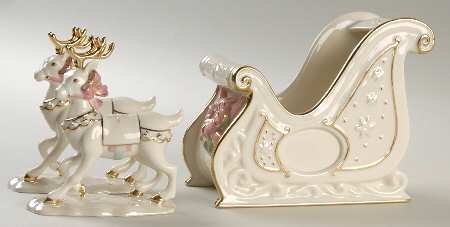 Holiday Traditions Collection Our Family Sleigh & Reindeer Set - Boxed