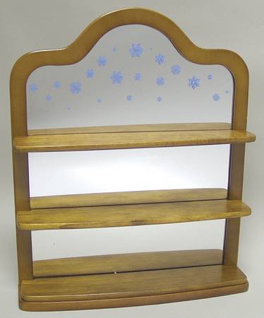 Twelve Months of Snowmen Mirrored Display Shelf  -W-14 1/2" - Display Rack Wood
