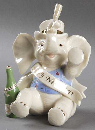 Mini Classic Elephants Toasting The New Year - Boxed