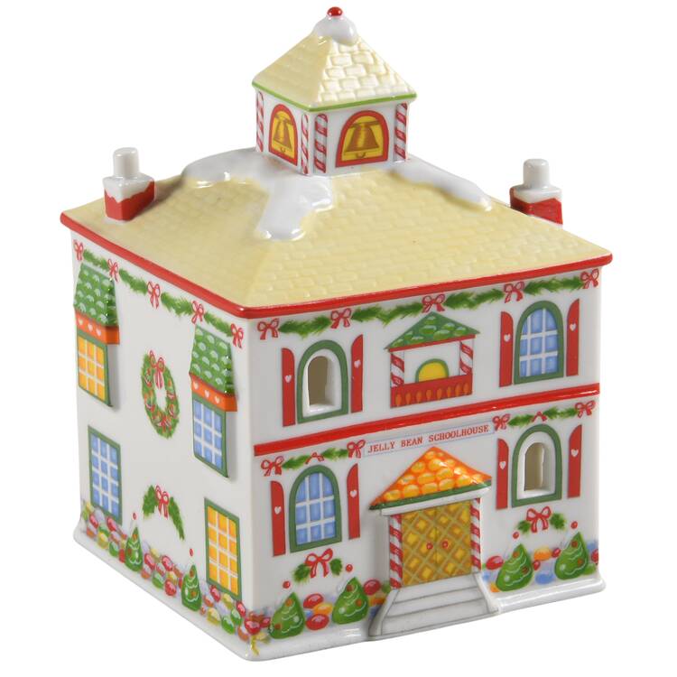 Lights of Christmas Holiday Village Jelly Bean Schoolhouse - Boxed
