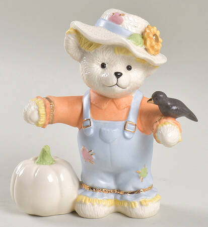 Halloween Figurines Teddy Bear Scarecrow - Boxed