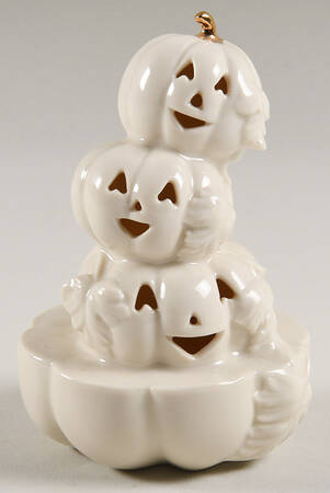 Halloween Figurines Stacked Happy Pumpkins Plain - No Box