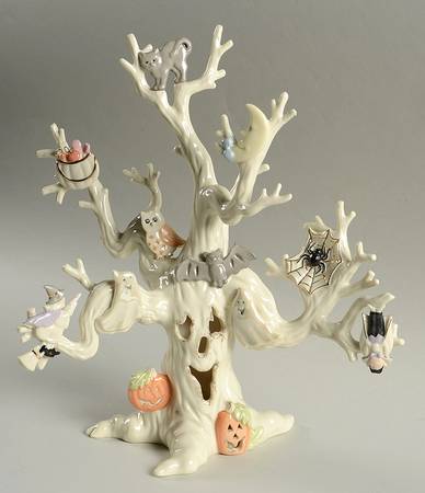 Halloween Figurines Haunted Halloween Lighted Tree - Boxed