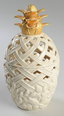 Lenox Potpourri Pineapple Potpourri Box-Solid Gold Top - Boxed