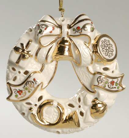 Jeweled Ornaments Christmas Wreath - Boxed