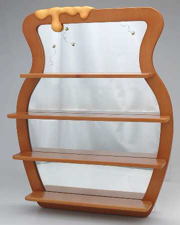 Winnie the Pooh Thimble Collection Honey Pot Mirrored Display - Display Rack Wood