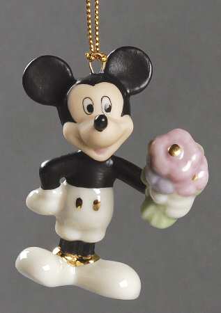 Romantic Moments Ornament Tree Mickey With Flowers - No Box