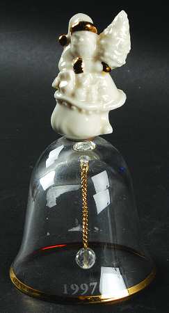 Annual China and Crystal Bell Santa Claus - Boxed