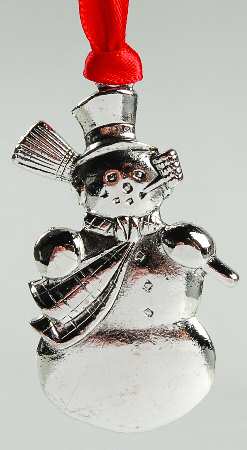 Vintage Silverplate Ornaments Snowman - Boxed