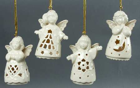Light Cover Ornaments Angelites-Set Of 4 - Boxed