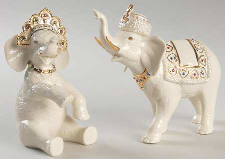 Royal Court Elephants Russian Romance-Set Of 2 - With Box