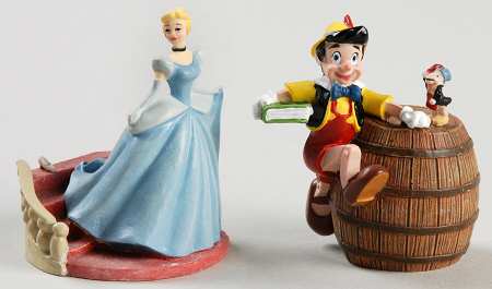 Disney Magic Thimble Collection Pinocchio And Cinderella - Boxed