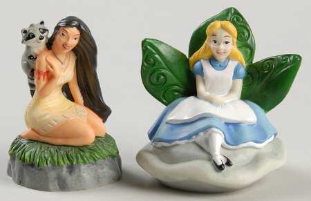 Disney Magic Thimble Collection Pocahontas & Alice In Wonderland - Boxed