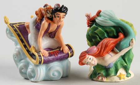 Disney Magic Thimble Collection Ariel And Aladdin - With Box