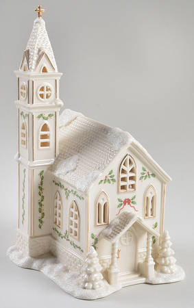Christmas Village Church-Steeple On Side - Boxed