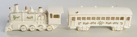 Christmas Village Train Engine & Passenger Car - No Box