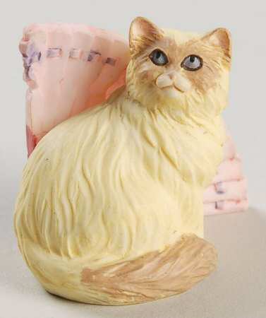Victorian Parlor Kitten Thimbles Himalayan & A Fan - Boxed