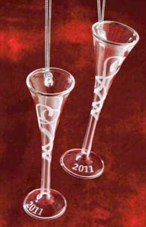 Our First Christmas Toasting Flute Ornaments 2011 Toasting Flutes(Set Of 2) - With Box