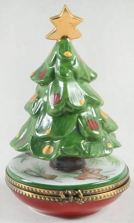 La Gloriette Limoges Box Christmas Tree With Gold Star - No Box