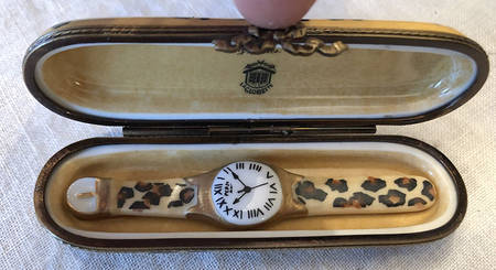 La Gloriette Limoges Box Leopard Watch - No Box