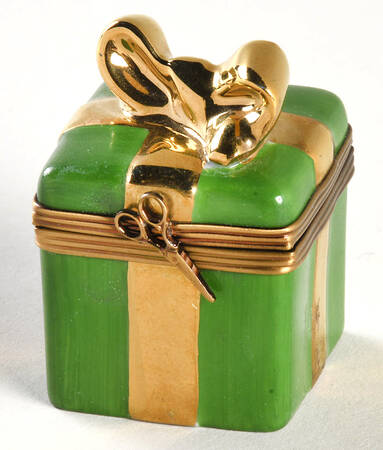 La Gloriette Limoges Box Green Gift Box- Scissor Clasp - No Box