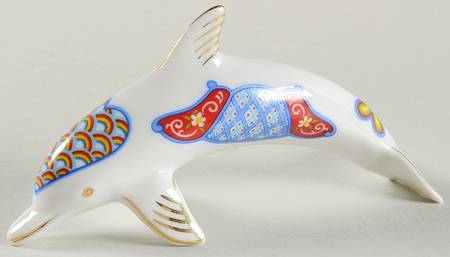 Treasury of Dolphins Japanese Imari-Dolphin - With Box