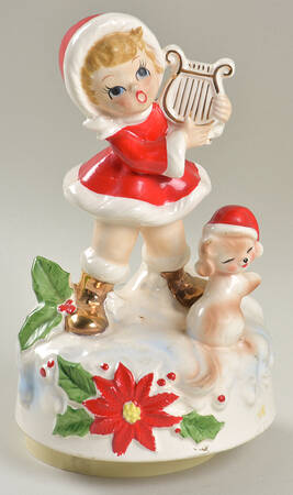 Christmas Musical Figurine Jingle Bells - Girl - No Box