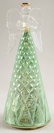 Christmas Lit Crystal Figurines Radiant Lit Glass Angel - Boxed