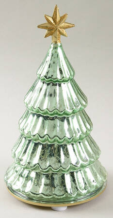 Christmas Lit Crystal Figurines Radiant Light Lit Pine Tree - Boxed