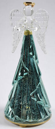 Christmas Lit Crystal Figurines Radiant Light Lit Angel-Blue - Boxed