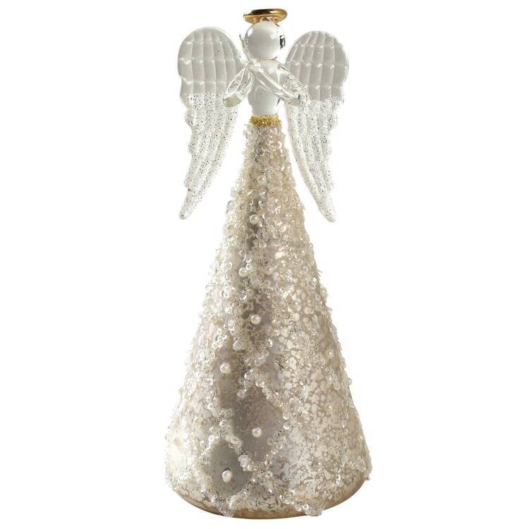 Christmas Lit Crystal Figurines Radiant Lighted Glass Angel - Boxed