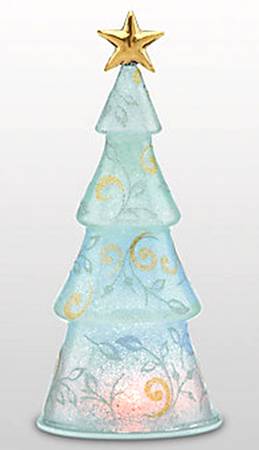 Christmas Lit Crystal Figurines Merry & Magical Tree - Boxed