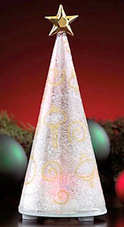 Christmas Lit Crystal Figurines Merry & Magical Tree - Boxed